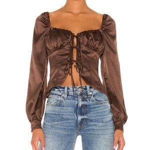 MAJORELLE Waldorf Top in Chocolate Brown